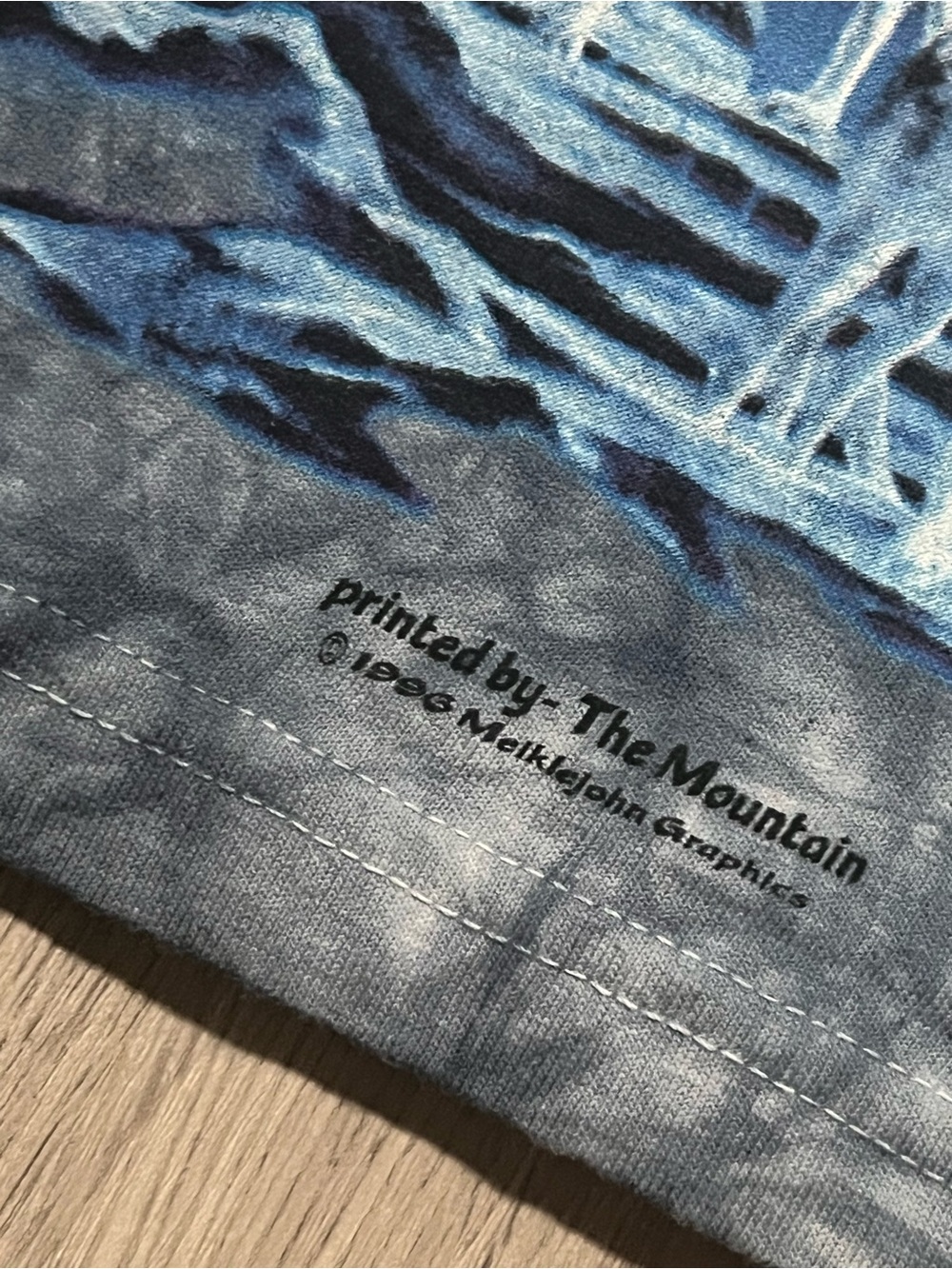 90s full moon wolf The Mountain made in USA 1996 tie-dye graphic T-shirt, mens M - Picture 3 of 10